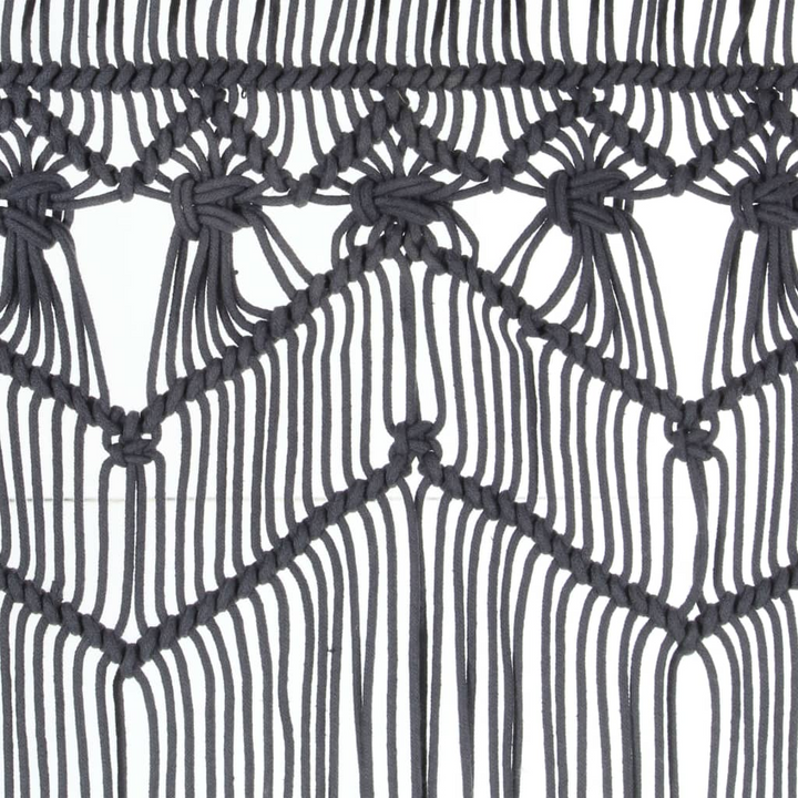 Macrame Curtain Anthracite 140x240 cm - Elegant Cotton String Curtain for Windows, Doors, and Room Dividers - Premium  from Home Treasures - Just £52.99! Shop now at Home Treasures