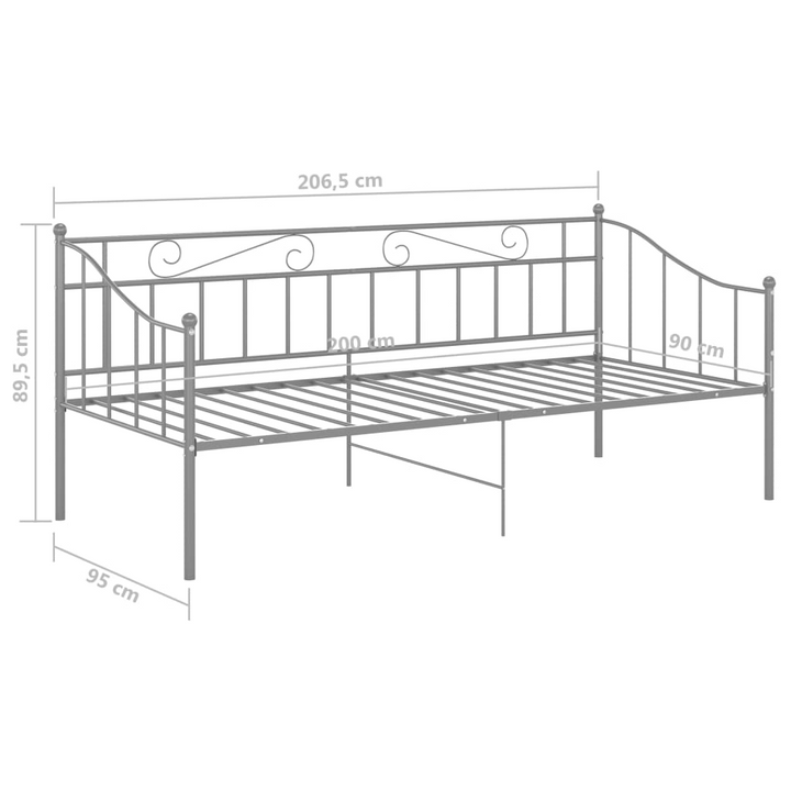 Stylish Metal Sofa Bed Frame in Grey - 90 x 200cm | Durable & Versatile Daybed for Small Spaces - Premium  from Home Treasures - Just £119.99! Shop now at Home Treasures