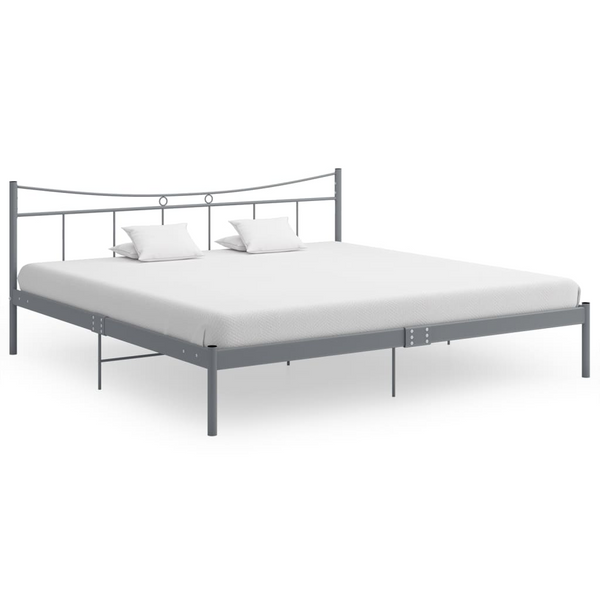 Sleek & Sturdy Grey Metal Bed Frame 200x200 cm - Modern Design for Comfortable Sleep - Premium  from Home Treasures - Just £121.99! Shop now at Home Treasures