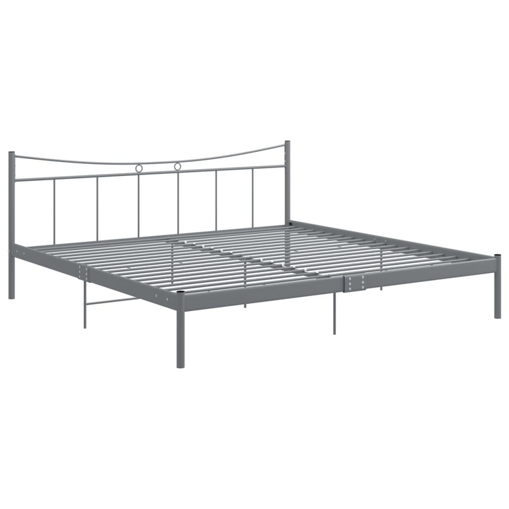 Sleek & Sturdy Grey Metal Bed Frame 200x200 cm - Modern Design for Comfortable Sleep - Premium  from Home Treasures - Just £121.99! Shop now at Home Treasures