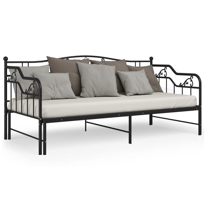 Versatile Metal Pull-out Sofa Bed Frame in Black - Ideal Space-Saving Solution 90 x 200 cm - Premium  from Home Treasures - Just £193.99! Shop now at Home Treasures