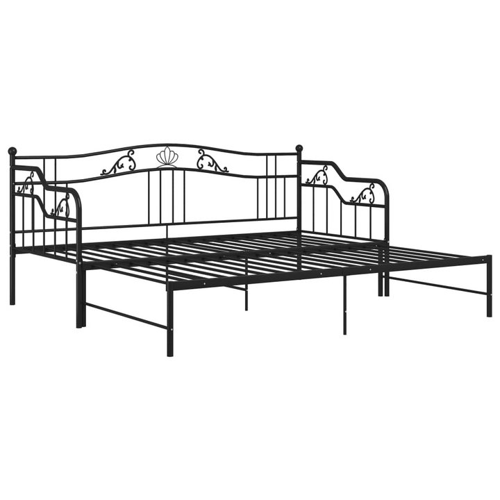 Versatile Metal Pull-out Sofa Bed Frame in Black - Ideal Space-Saving Solution 90 x 200 cm - Premium  from Home Treasures - Just £192.99! Shop now at Home Treasures