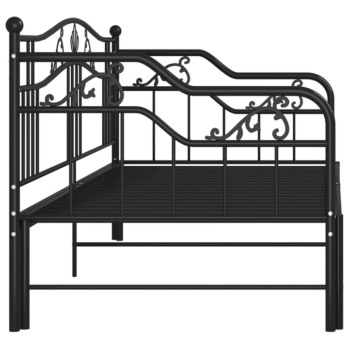 Versatile Metal Pull-out Sofa Bed Frame in Black - Ideal Space-Saving Solution 90 x 200 cm - Premium  from Home Treasures - Just £193.99! Shop now at Home Treasures