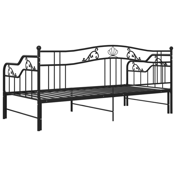 Versatile Metal Pull-out Sofa Bed Frame in Black - Ideal Space-Saving Solution 90 x 200 cm - Premium  from Home Treasures - Just £193.99! Shop now at Home Treasures