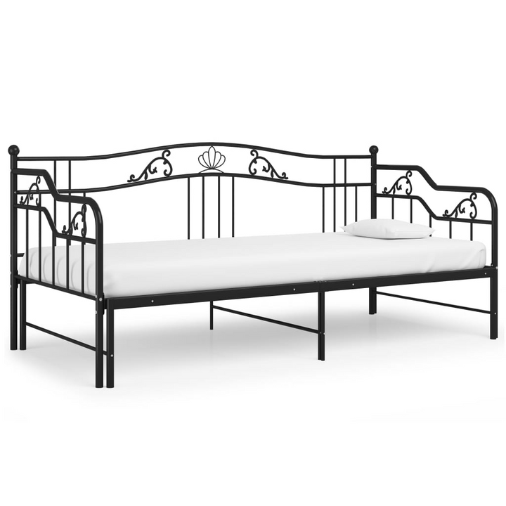 Versatile Metal Pull-out Sofa Bed Frame in Black - Ideal Space-Saving Solution 90 x 200 cm - Premium  from Home Treasures - Just £193.99! Shop now at Home Treasures