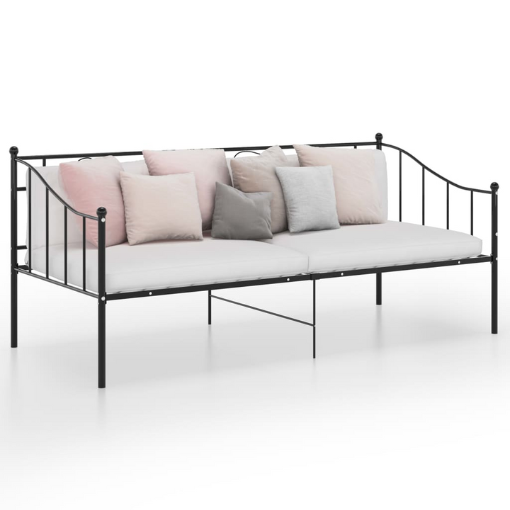 Versatile Sofa Bed with Sturdy Metal Frame in Black - 90 x 200cm, Ideal for Small Spaces - Premium  from Home Treasures - Just £115.99! Shop now at Home Treasures