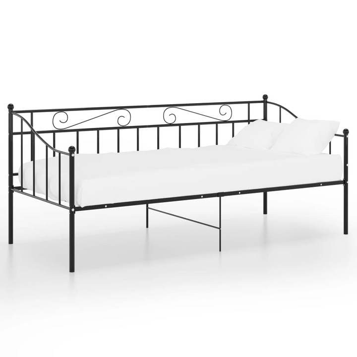 Versatile Sofa Bed with Sturdy Metal Frame in Black - 90 x 200cm, Ideal for Small Spaces - Premium  from Home Treasures - Just £115.99! Shop now at Home Treasures