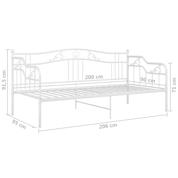 Stylish Metal Sofa Bed Frame in White - 90 x 200cm | Durable & Multi-functional Daybed for Modern Living Spaces - Premium  from Home Treasures - Just £142.99! Shop now at Home Treasures