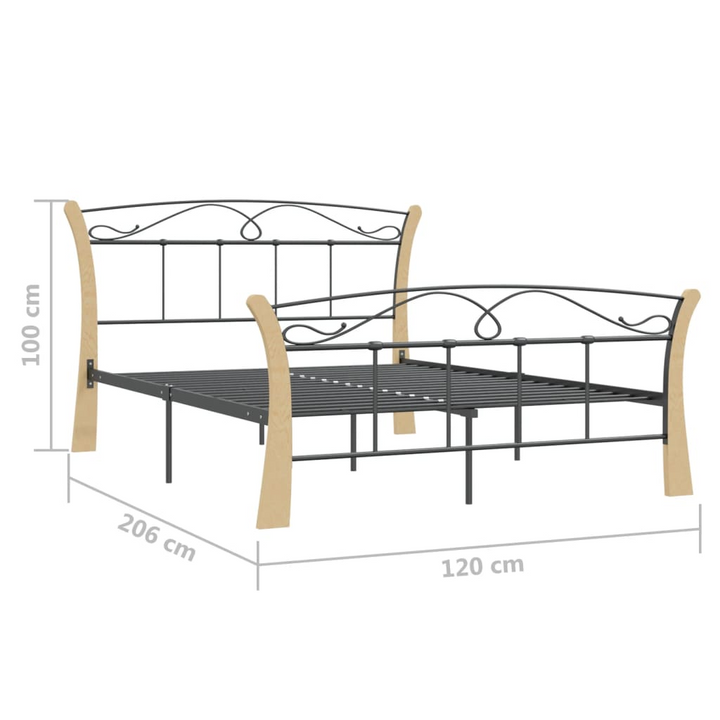 Elegant Black Metal Bed Frame - 120x200 cm | Sturdy & Modern Design - Premium  from Home Treasures - Just £101.99! Shop now at Home Treasures