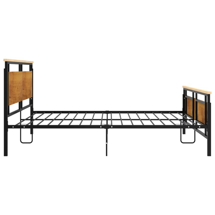 Solid Oak & Metal Bed Frame - Sturdy Design, Modern Aesthetic, and Ultimate Comfort - Premium  from Home Treasures - Just £157.99! Shop now at Home Treasures