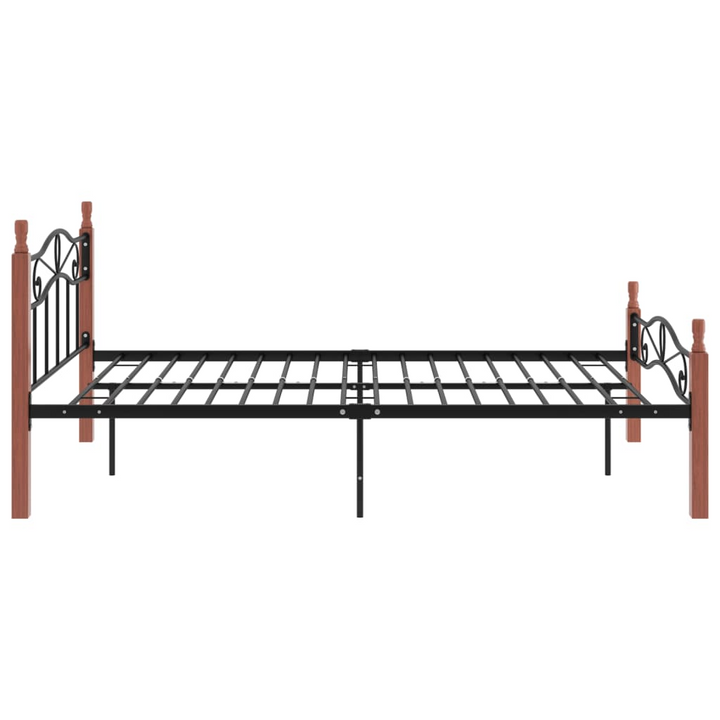 Elegant & Durable Black Metal and Solid Oak Wood Stylish Bed Frame - 120x200 cm - Premium  from Home Treasures - Just £144.99! Shop now at Home Treasures