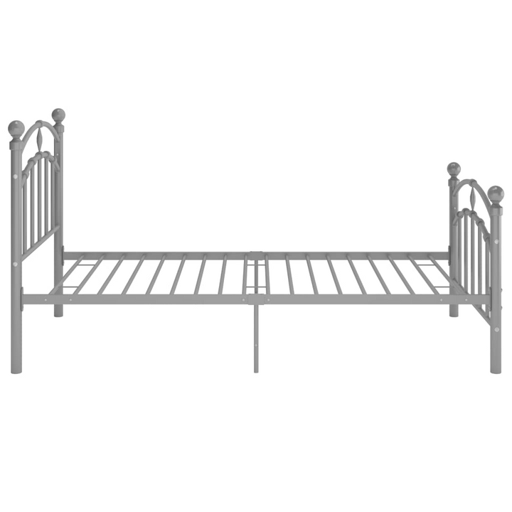 Sturdy Grey Metal Bed Frame with Slatted Base - 90x200 cm - Durable & Stylish Design - Premium  from Home Treasures - Just £121.99! Shop now at Home Treasures