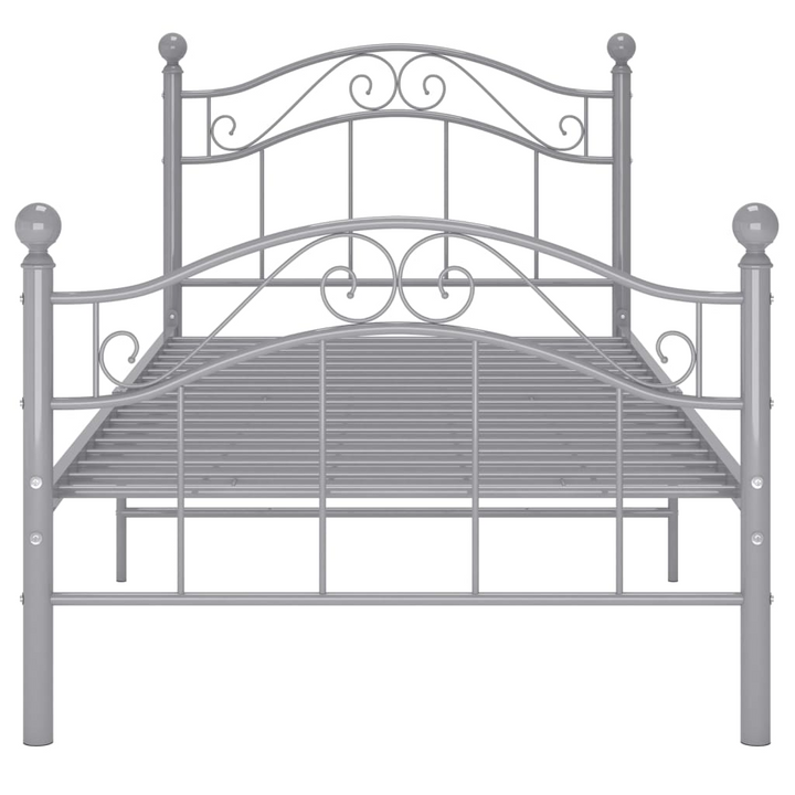 Grey Metal Bed Frame 90x200 cm – Sturdy Single Bed with Powder-Coated Finish | Modern & Durable - Premium  from Home Treasures - Just £96.99! Shop now at Home Treasures