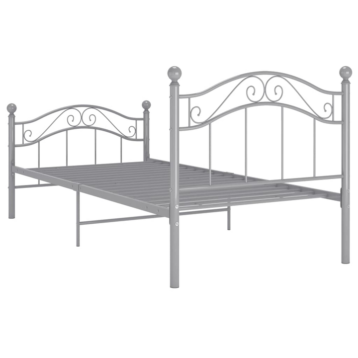 Grey Metal Bed Frame 90x200 cm – Sturdy Single Bed with Powder-Coated Finish | Modern & Durable - Premium  from Home Treasures - Just £96.99! Shop now at Home Treasures