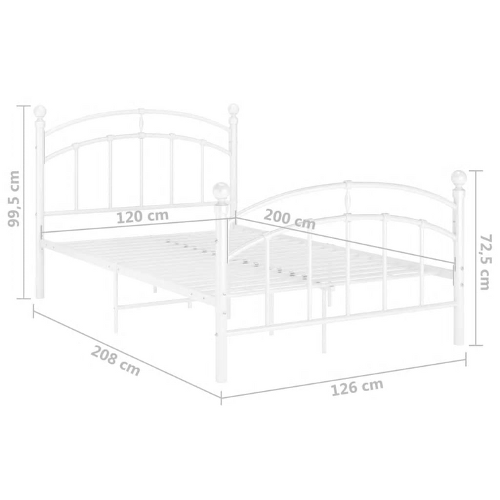 Sturdy & Durable White Metal Bed Frame 120x200 cm - Premium  from Home Treasures - Just £121.99! Shop now at Home Treasures