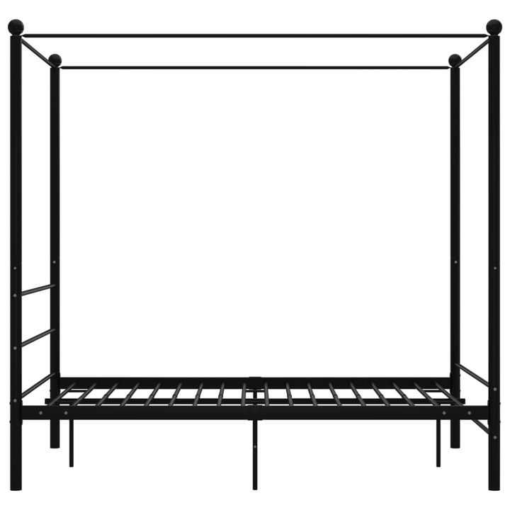 Elegant Black Metal Canopy Bed Frame | 140x200 cm | Sturdy & Stylish | Easy Assembly - Premium  from Home Treasures - Just £131.99! Shop now at Home Treasures