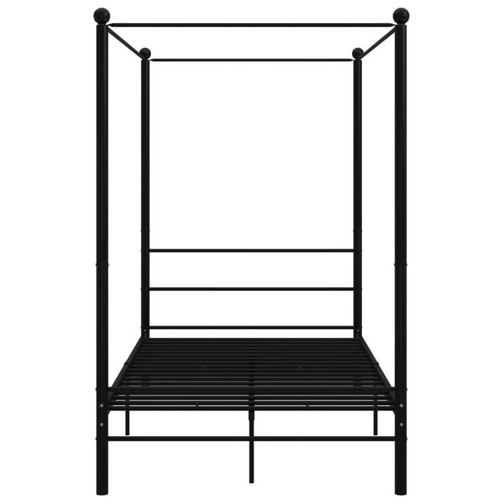 Elegant Black Metal Canopy Bed Frame | 140x200 cm | Sturdy & Stylish | Easy Assembly - Premium  from Home Treasures - Just £131.99! Shop now at Home Treasures