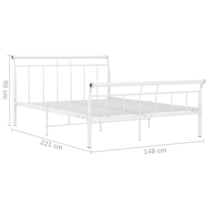 White Metal Bed Frame 140x200 cm - Classic & Sturdy Design | No Mattress Included - Premium  from Home Treasures - Just £81.99! Shop now at Home Treasures