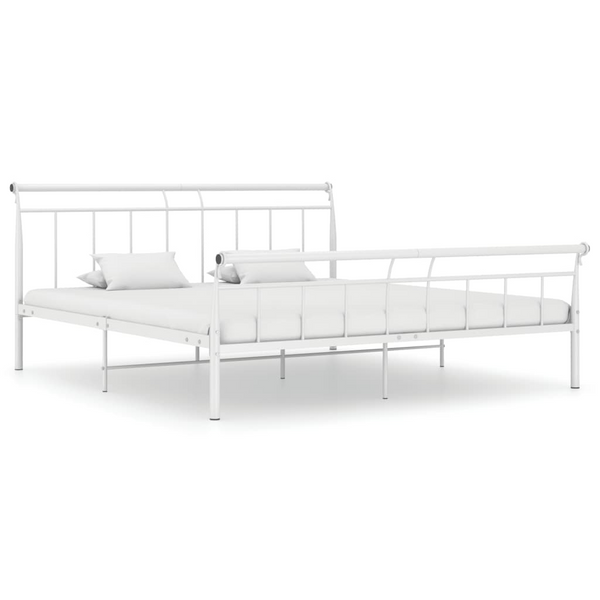 Metal Super King Bed Frame in White 180x200 cm | Modern, Sturdy & Durable | Perfect for Stylish Bedrooms - Premium  from Home Treasures - Just £105.99! Shop now at Home Treasures