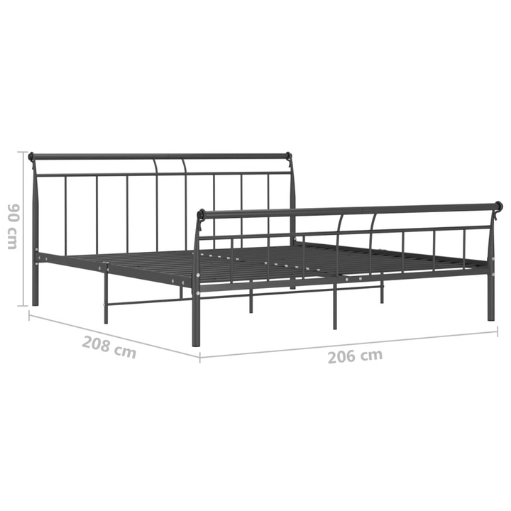 Black Metal Bed Frame 200x200 cm - Sturdy, Stylish, and Durable Bedroom Furniture - Premium  from Home Treasures - Just £152.99! Shop now at Home Treasures