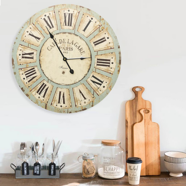 Vintage Multicolour Round Wall Clock - 60 cm Diameter, Stylish Home Decor for Living Room, Office, or Bedroom - Premium  from Home Treasures - Just £47.99! Shop now at Home Treasures