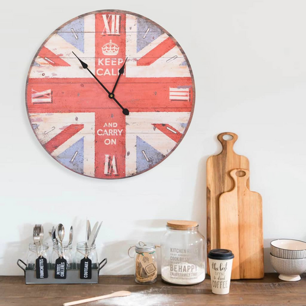 Charming Vintage Wall Clock - Retro Style Decor for UK Homes, 60cm Diameter - Premium  from Home Treasures - Just £29.99! Shop now at Home Treasures