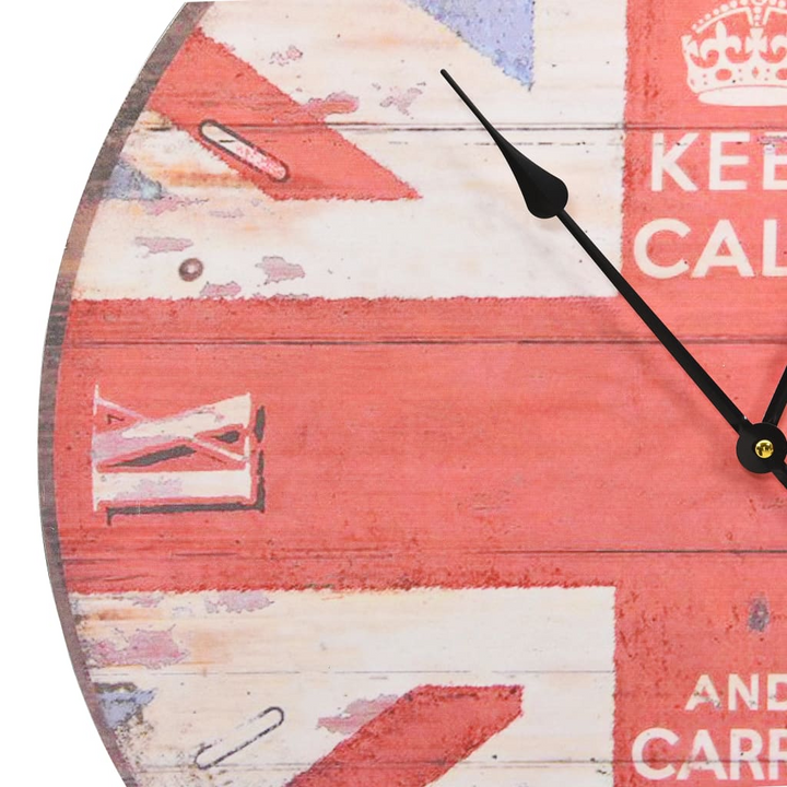 Charming Vintage Wall Clock - Retro Style Decor for UK Homes, 60cm Diameter - Premium  from Home Treasures - Just £29.99! Shop now at Home Treasures