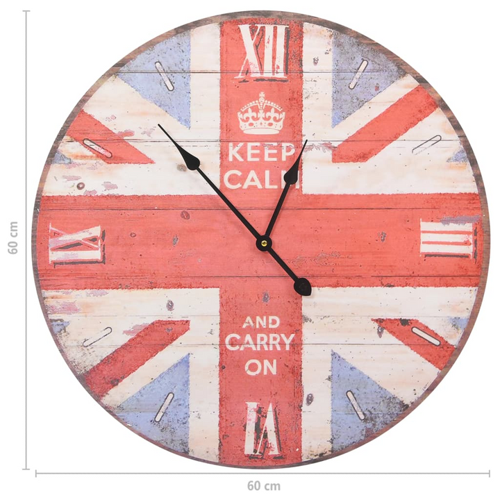 Charming Vintage Wall Clock - Retro Style Decor for UK Homes, 60cm Diameter - Premium  from Home Treasures - Just £29.99! Shop now at Home Treasures