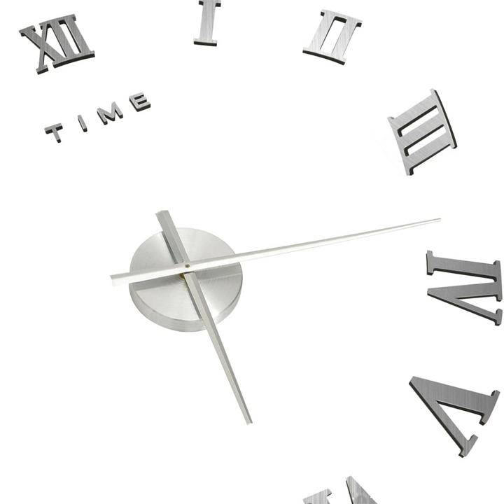 Stunning 3D Silver Roman Numerals Wall Clock - Extra Large DIY Design for Elegant Home Decor - Premium  from Home Treasures - Just £17.99! Shop now at Home Treasures