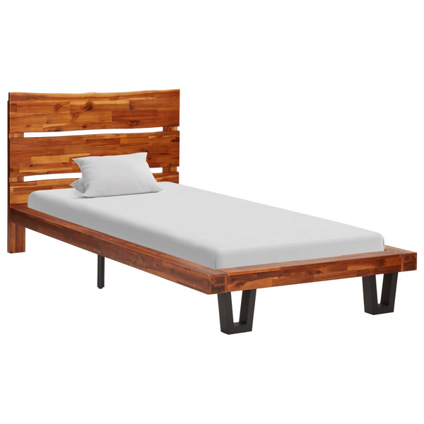 Elegant Solid Acacia Wood Bed Frame with Live Edge - 90 x 200 cm | Sturdy, Natural Finish | Perfect for Your Bedroom - Premium  from Home Treasures - Just £219.99! Shop now at Home Treasures