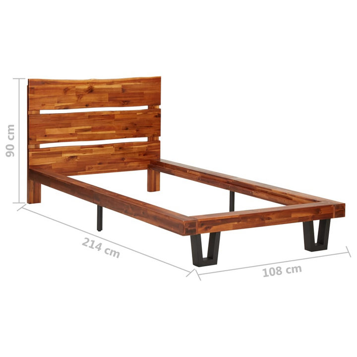 Elegant Solid Acacia Wood Bed Frame with Live Edge - 90 x 200 cm | Sturdy, Natural Finish | Perfect for Your Bedroom - Premium  from Home Treasures - Just £219.99! Shop now at Home Treasures