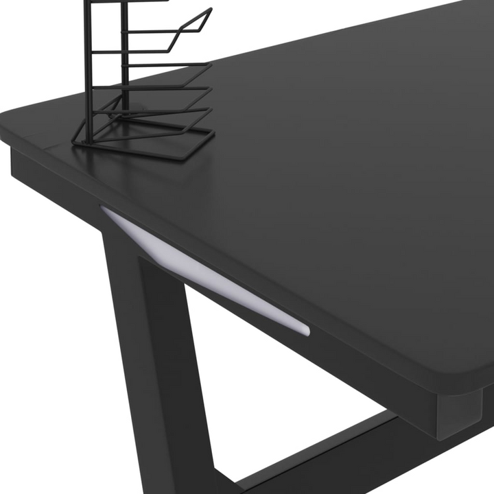 Gaming Desk with LED Lights - Z Shape Black, Spacious 110x60x75 cm, Ergonomic Design - Premium  from Home Treasures - Just £137.99! Shop now at Home Treasures