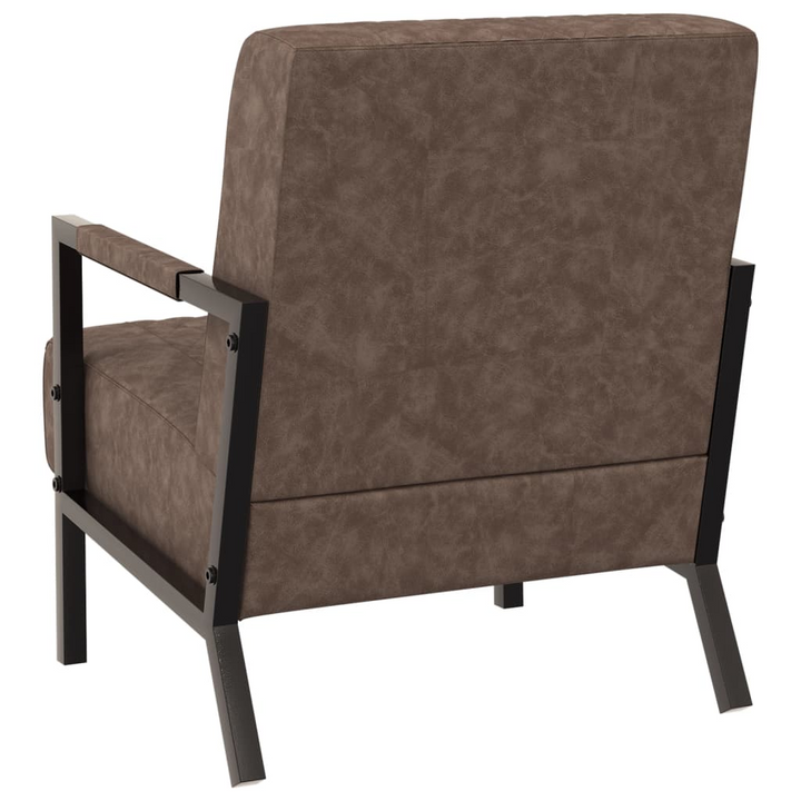 Luxurious Dark Brown Faux Leather Armchair - Comfortable, Stylish, and Sturdy Seating Solution - Premium  from Home Treasures - Just £161.99! Shop now at Home Treasures