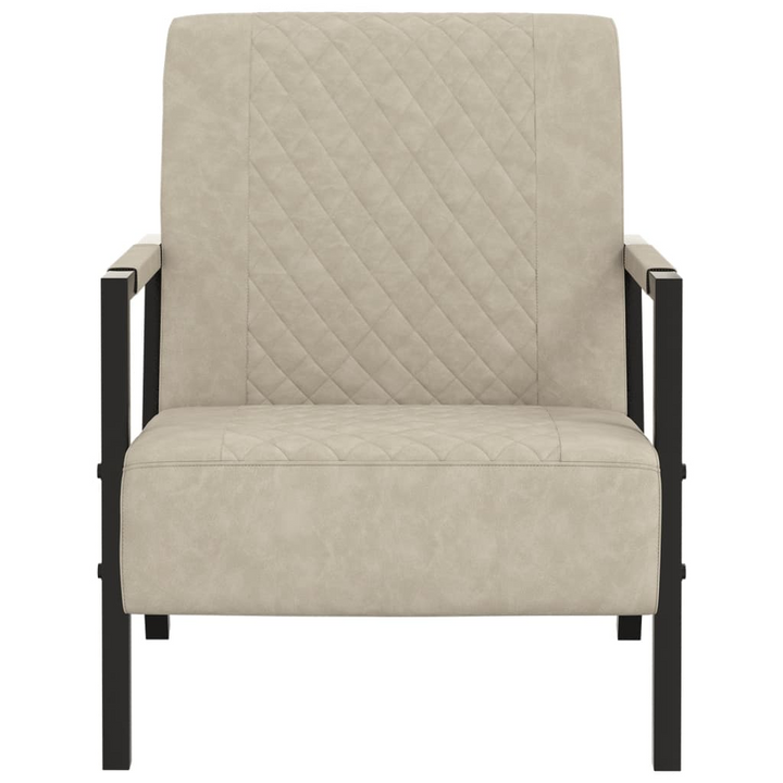 Modern Faux Leather Armchair in Light Grey – Stylish Comfort for Your Home - Premium  from Home Treasures - Just £134.99! Shop now at Home Treasures