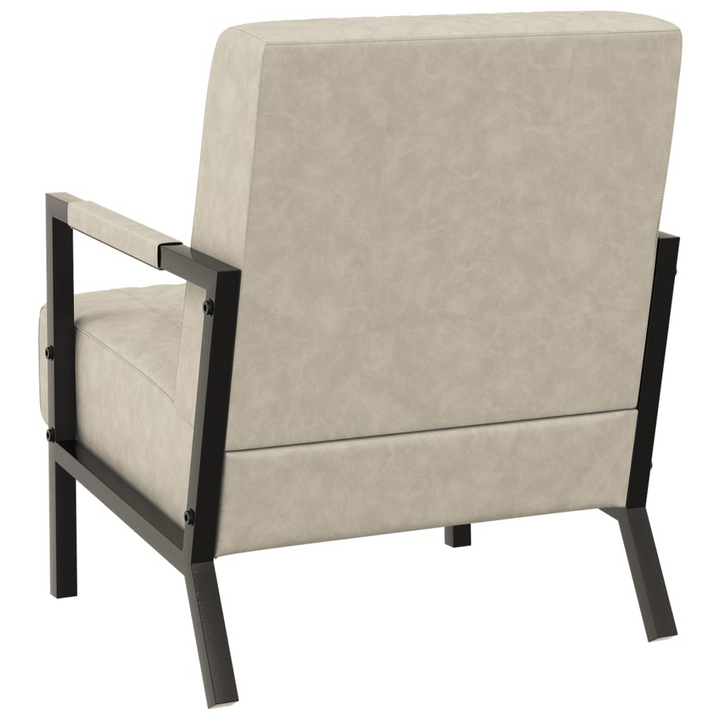 Modern Faux Leather Armchair in Light Grey – Stylish Comfort for Your Home - Premium  from Home Treasures - Just £134.99! Shop now at Home Treasures