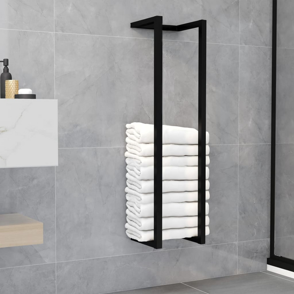 Stylish Black Iron Towel Rack - Space-Saving 25 x 20 x 95cm Design for Modern Bathrooms - Premium  from Home Treasures - Just £32.99! Shop now at Home Treasures