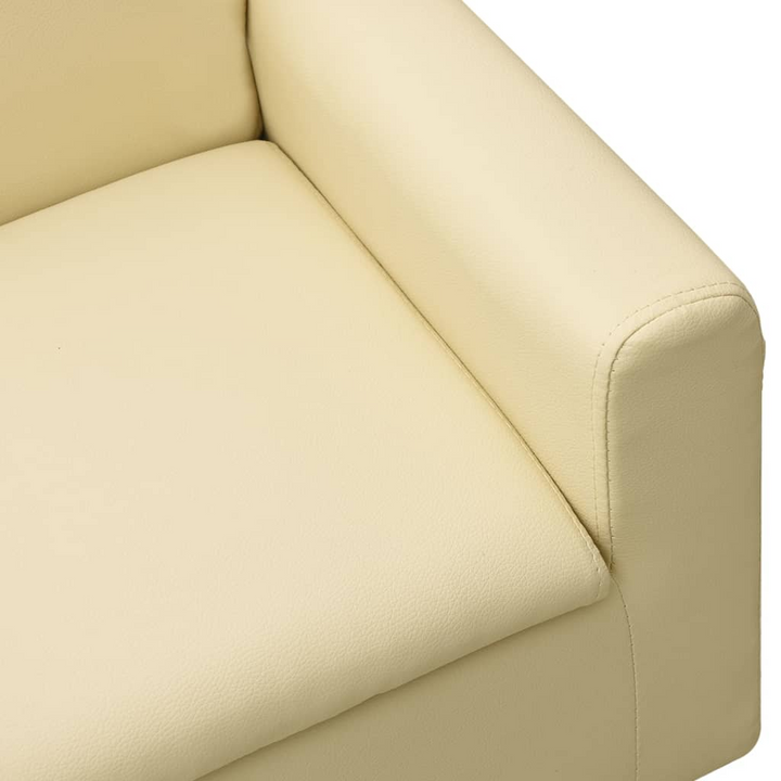 Cream White Faux Leather Children's Sofa - Comfortable & Stylish Seating for Kids - Premium  from Home Treasures - Just £63.99! Shop now at Home Treasures