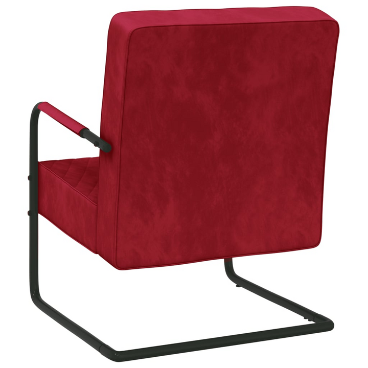 Elegant Velvet Cantilever Chair in Wine Red – Stylish & Comfortable Seating for Home or Office - Premium  from Home Treasures - Just £140.99! Shop now at Home Treasures