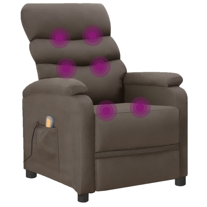 Grey Faux Leather Wing Back Massage Reclining Chair - Ultimate Comfort with 6-Point Vibration Massage - Premium  from Home Treasures - Just £243.99! Shop now at Home Treasures