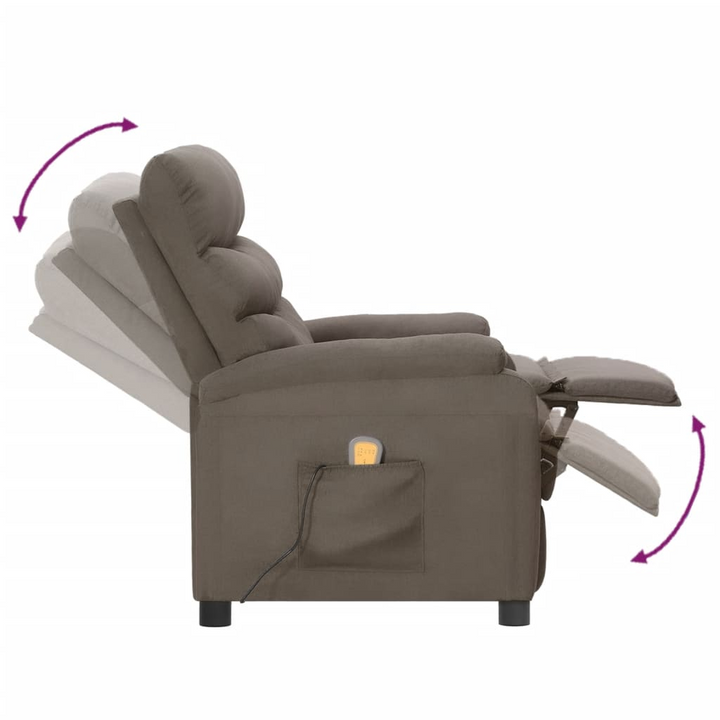 Grey Faux Leather Wing Back Massage Reclining Chair - Ultimate Comfort with 6-Point Vibration Massage - Premium  from Home Treasures - Just £243.99! Shop now at Home Treasures