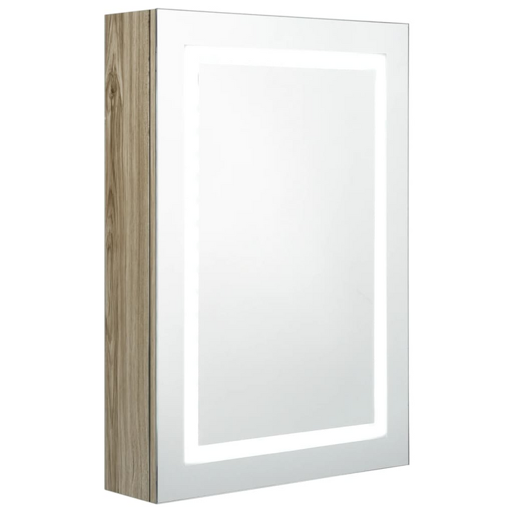 Modern Oak Bathroom Mirror Cabinet with LED Light - 50 x 13 x 70cm | Stylish Vanity Storage Solution - Premium  from Home Treasures - Just £128.99! Shop now at Home Treasures