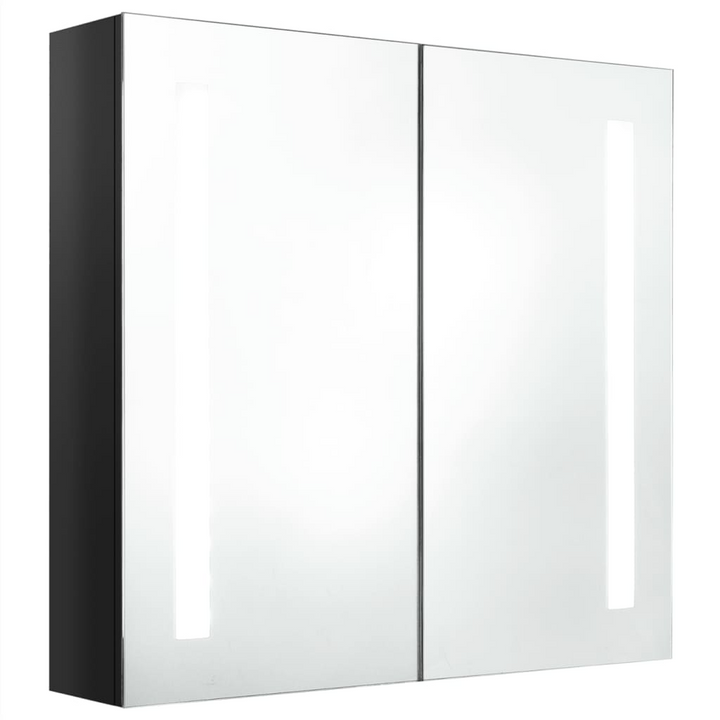 Elegant LED Bathroom Mirror Cabinet in Shining Black - 62 x 14 x 60 cm, Modern Wall-Mounted Vanity Storage - Premium  from Home Treasures - Just £111.99! Shop now at Home Treasures