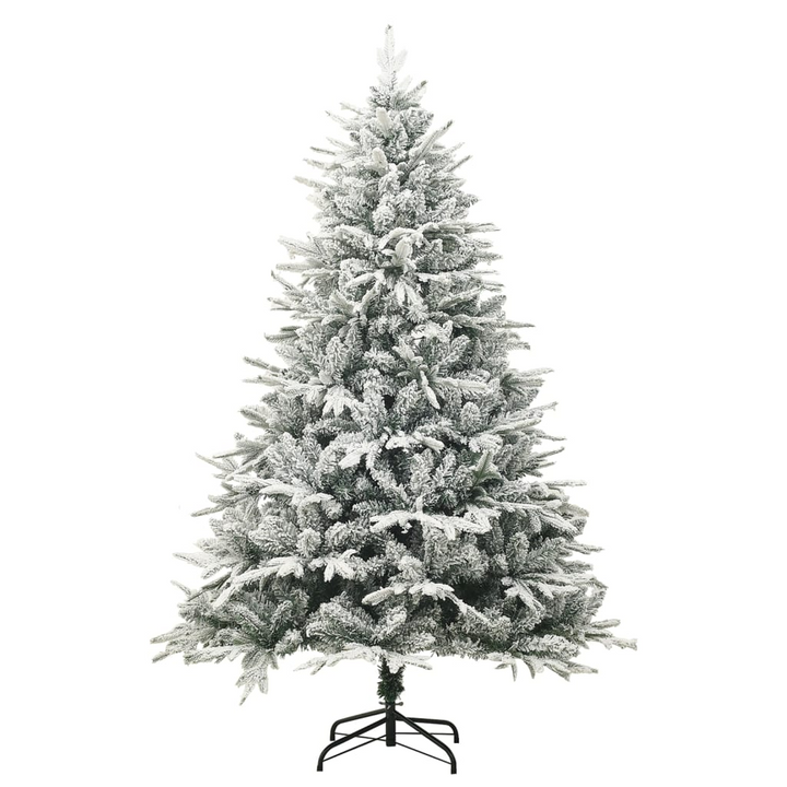 Artificial Christmas Tree with Flocked Snow, Green - PVC & PE Branches, Lifelike & Reusable, Easy Assembly with Steel Stand - Premium  from Home Treasures - Just £103.99! Shop now at Home Treasures