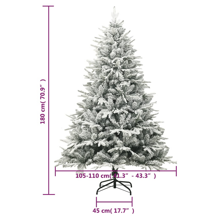 Artificial Christmas Tree with Flocked Snow, Green - PVC & PE Branches, Lifelike & Reusable, Easy Assembly with Steel Stand - Premium  from Home Treasures - Just £103.99! Shop now at Home Treasures