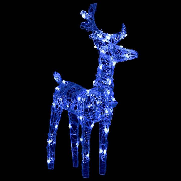 Reindeers & Sleigh Christmas Decoration - Stunning 280x28x55 cm Acrylic Holiday Decor with Blue LED Lights - Premium  from Home Treasures - Just £129.99! Shop now at Home Treasures