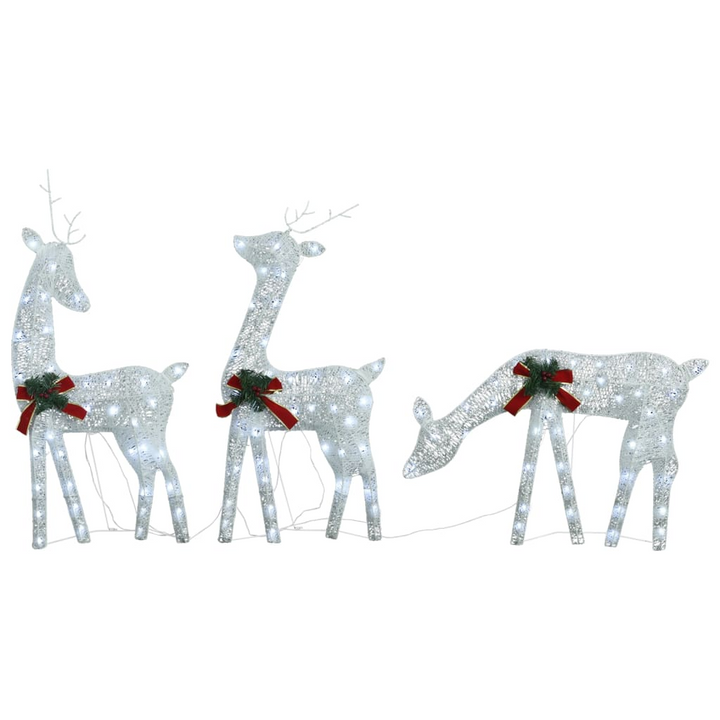 White Mesh Christmas Reindeer Family 270x7x90 cm ,Cold White Cold LED - Premium  from Home Treasures - Just £77.99! Shop now at Home Treasures