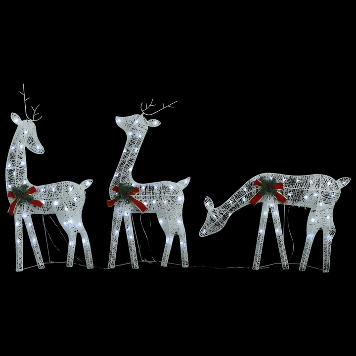 White Mesh Christmas Reindeer Family 270x7x90 cm ,Cold White Cold LED - Premium  from Home Treasures - Just £77.99! Shop now at Home Treasures