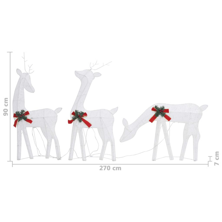 White Mesh Christmas Reindeer Family 270x7x90 cm ,Cold White Cold LED - Premium  from Home Treasures - Just £77.99! Shop now at Home Treasures