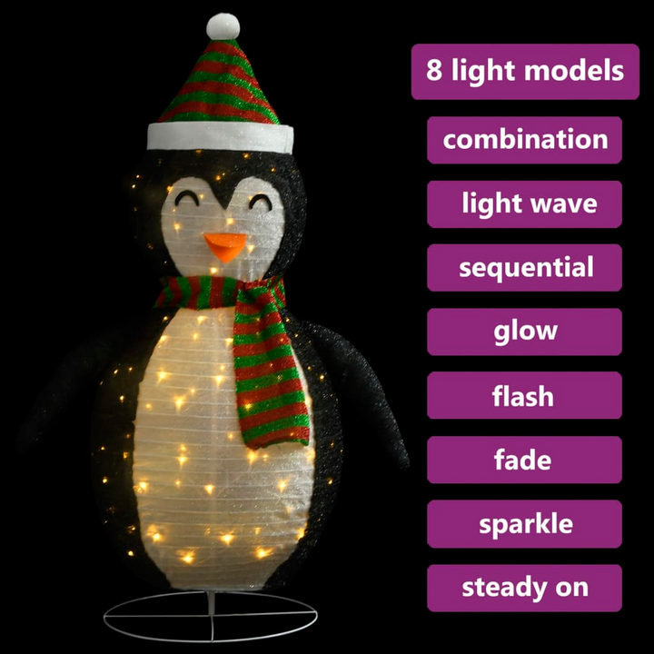 Decorative Christmas Snow Penguin Figure with LED Lights and Luxury Fabric - Premium  from Home Treasures - Just £58.99! Shop now at Home Treasures