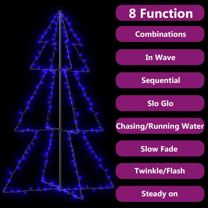 LED Christmas Cone Tree - Indoor & Outdoor - 98x150 cm - 8 Lighting Effects - Festive Holiday Decor - Premium  from Home Treasures - Just £37.99! Shop now at Home Treasures